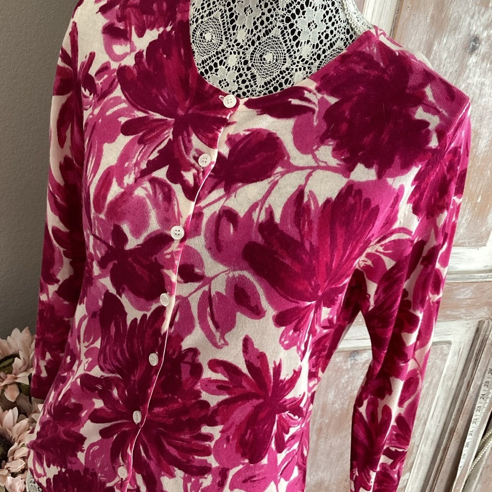 Floral Garnet Hill Cardigan Medium
